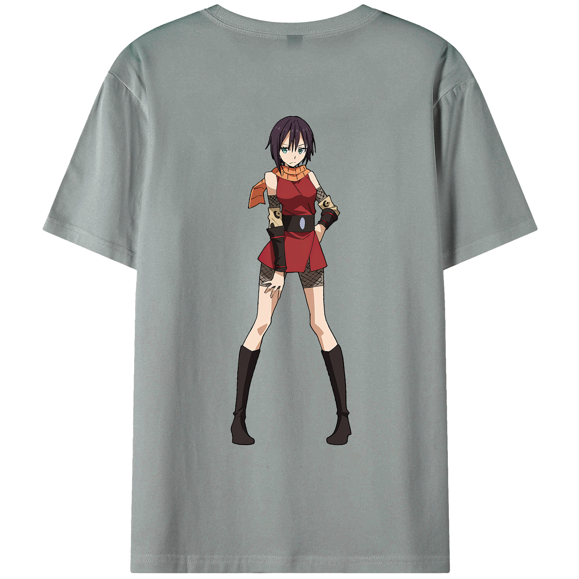 （画像用） 転スラ Regarding Reincarnated to Slime 綿100％ メンズ半袖Tシャツ（バックプリント） 通気性